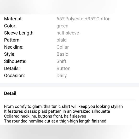 New Oversized plaid tunic shirt - Picture 16 of 17